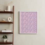 "Love Love Love Art" - Art Print in Cobalt by Amber Barkley - In a Room