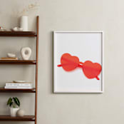 "Red Heart Sunglasses" - Art Print in Heart Red by Jonathan Brooks - In a Room