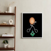 "E Is For Eyelash Curler" - Art Print in Black and White by AMANDA LOMAX - In a Room