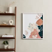 "Peach Abstract Botanical" - Art Print in Peach by Caryn Owen - In a Room