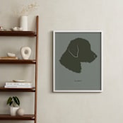"Tonal Pet Silhouette: Custom Print with Text" - Custom Print in Olive Shadow by Minted - In a Room