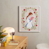 "Disney's Belle Library" - Personalized Art Print in Rose by Jamie Alexander - In a Room
