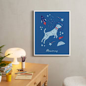 "Space Pup" - Personalized Art Print in Celestial by Kristin Mastoras - In a Room
