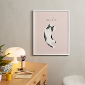"Feline" - Personalized Art Print in Blush by Vivian Yiwing - In a Room