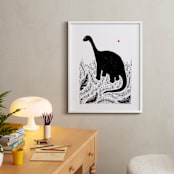 "Dinosaur love" - Art Print in monochrome by Susanne Kasielke - In a Room