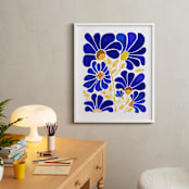 "The Happiest Flowers" - Art Print in Cobalt Blue by Kristian Gallagher - In a Room