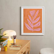 "Tall Flower" - Art Print in peach sorbet by Brandie Stonge - In a Room