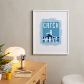 "Cowabunga!" - Art Print in Sky Blue by Kerry Doyle - In a Room