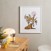 "Tigers in Tulum" - Art Print in Gold Spark by Jenna Skead - In a Room