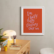 "Dillydally all day" - Art Print in Tangerine by Inkblot Design - In a Room
