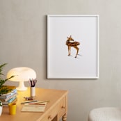 "A Deer Friend" - Art Print in White Tail by Andrew McClintock - In a Room