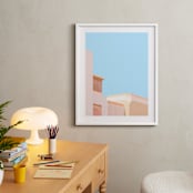 "Pastel Desert Archiecture" - Art Print in Summer Blue by Lisa Sundin - In a Room