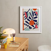 "Garden Remixed and Reimagined" - Art Print in Midnight Blue by Deborah Velasquez - In a Room