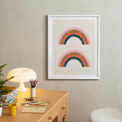 "Double Vintage Rainbow" - Art Print in Delicate Pink by Emanuela Carratoni - In a Room