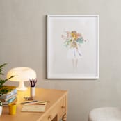 "The Flower Girl" - Art Print in Ivory by Lori Wemple - In a Room