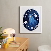 "To the stars and beyond" - Art Print in Prussian Blue by raven erebus - In a Room