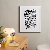 "Braver Stronger Smarter" - Art Print in Black by Laura Bolter - In a Room