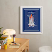 "The Space Shuttle" - Art Print in Blueprint by Meggy Masters - In a Room