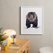 "Nature Bear" - Art Print in Brown by Kelsey McNatt - In a Room