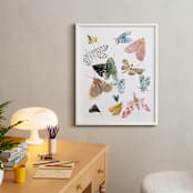 "Moths" - Art Print in Moss Green by Emilie Simpson - In a Room