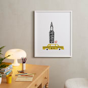 "NYC" - Art Print in New York Taxi Cab by Nazia Hyder - In a Room
