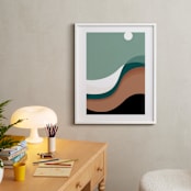 "The Moon Sings to the Desert" - Art Print in Desert Teal by Karen Kaul - In a Room