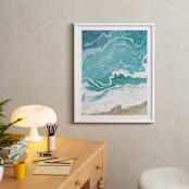 "Incoming Tide" - Art Print in Turquoise by Paula Pecevich - In a Room