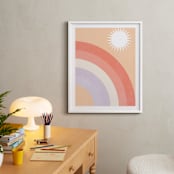 "Double Rainbow with Moon and Sun II" - Art Print in Sun by Emanuela Carratoni - In a Room