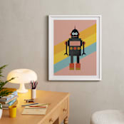 "Retro Robot" - Art Print in Bubblegum by Morgan Kendall - In a Room
