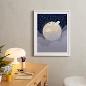 "What We Dream At Night" - Art Print in Midnight Blue by Carol Lin - In a Room