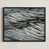 "Wave Forms" - Art Print in grey blue green by Sea and Sky - Framed