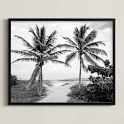 "Coconut gate" - Art Print in black by Eliane Lamb - Framed