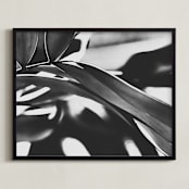 "GLOWING BOTANICAL II" - Art Print in BLACK AND WHITE by Amy Chapman Braun - Framed