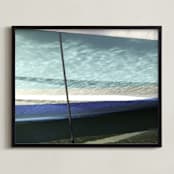 "Boat Hull, Maine" - Art Print in eau de nil by Annie Seaton - Framed