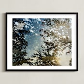 "Double The Oaks" - Art Print in Smalt Blue by Candice Estep - Framed