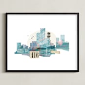 "City Dream" - Art Print in Haze by Field and Sky - Framed