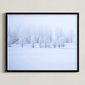 "Winter's Solitude" - Art Print in Purple Ice by Leslie Le Coq - Framed