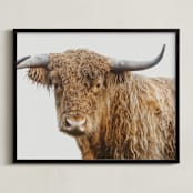 "Carl" - Art Print in Brown by Jennifer Morrow - Framed