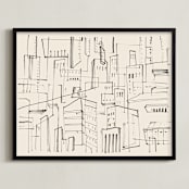 "City Ragtimes" - Art Print in Sandpaper by Catilustre - Framed