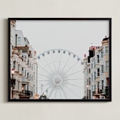 "Down the Street" - Art Print in Coastal Fog by Annie Montgomery - Framed