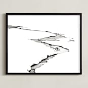 "Silver Ice" - Art Print in Ice White by Leslie Le Coq - Framed