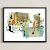 "fairview 1954" - Art Print in seafoam green by edwin wade - Framed