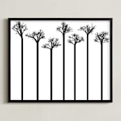 "Stand Tall" - Art Print in black on white by Leanne Friedberg - Framed