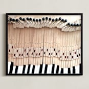 "Key Rehab" - Art Print in Oxblood by Poppy A - Framed