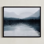 "glassy waters" - Art Print in Mist by Alicia Abla - Framed