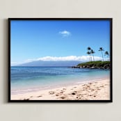 "Serene Maui" - Art Print in Dark Blue Sky by Kathy Par - Framed