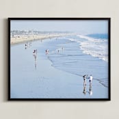 "Santa Monica Beach 2" - Art Print in sky and sea blue by Sea and Sky - Framed