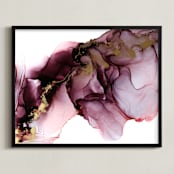 "Golden Aubergine" - Art Print in Eggplant Purple by Kathy Par - Framed