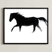 "Snow Dance" - Art Print in Winter's white by Leslie Le Coq - Framed