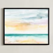 "Shimmering Shore" - Art Print in Sea by Lindsay Megahed - Framed